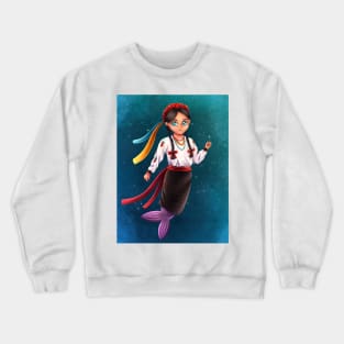 Mermaid in Ukrainian clothes Crewneck Sweatshirt